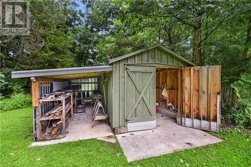 Storage shed/garage w/ poured concrete floor. 10x18 - 1138 Thousand Islands Parkway, Mallorytown, ON - Outdoor