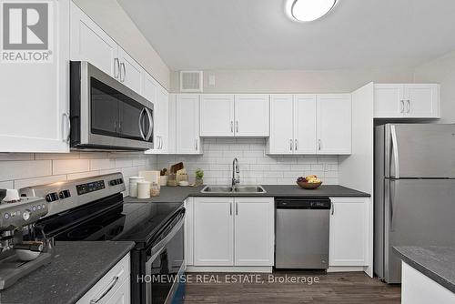 602 - 10 Highland Crescent, Kitchener, ON - Indoor Photo Showing Kitchen With Stainless Steel Kitchen With Double Sink With Upgraded Kitchen