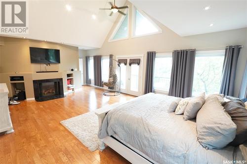 Rm Of Edenwold Acreage, Edenwold Rm No. 158, SK - Indoor Photo Showing Bedroom With Fireplace