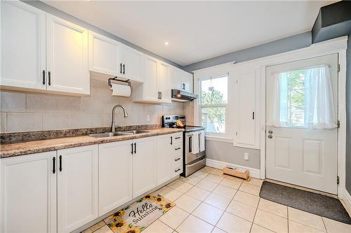 100 Crosthwaite Avenue N, Hamilton, ON - Indoor Photo Showing Kitchen With Double Sink