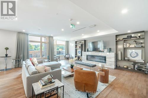 413 - 457 Plains Road E, Burlington (Lasalle), ON - Indoor Photo Showing Living Room With Fireplace