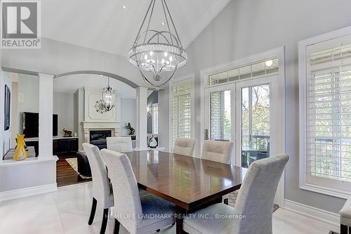 42 Monkman Court, Aurora, ON - Indoor Photo Showing Dining Room With Fireplace