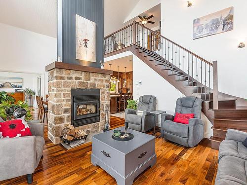 Salon - 321 Av. Du Parc, Magog, QC - Indoor Photo Showing Living Room With Fireplace