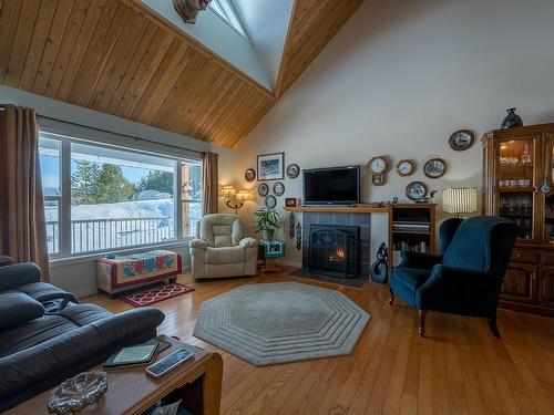 2104 Country Woods Road, South Shuswap, BC - Indoor Photo Showing Living Room With Fireplace