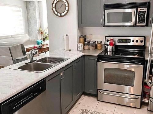 Kitchen - 1402-1200 Rue St-Jacques, Montréal (Ville-Marie), QC - Indoor Photo Showing Kitchen With Double Sink