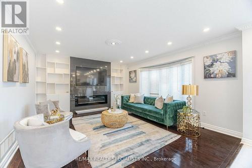 42 Mansbridge Crescent, Ajax (Northeast Ajax), ON - Indoor Photo Showing Living Room With Fireplace