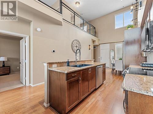 1331 Ellis Street Unit# 421, Kelowna, BC - Indoor Photo Showing Kitchen With Double Sink