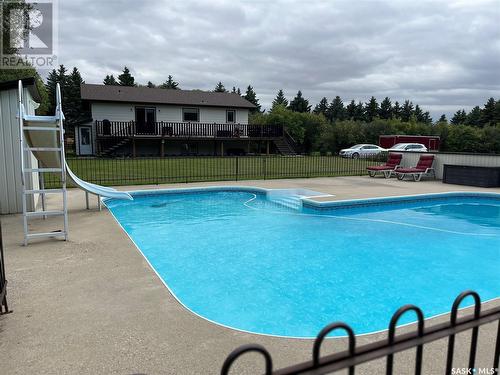 Pohler Acreage, Spalding, SK - Outdoor With In Ground Pool With Deck Patio Veranda With Backyard