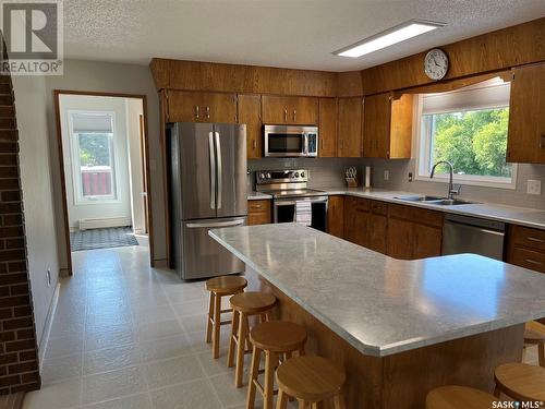 Pohler Acreage, Spalding, SK - Indoor Photo Showing Kitchen With Stainless Steel Kitchen With Double Sink