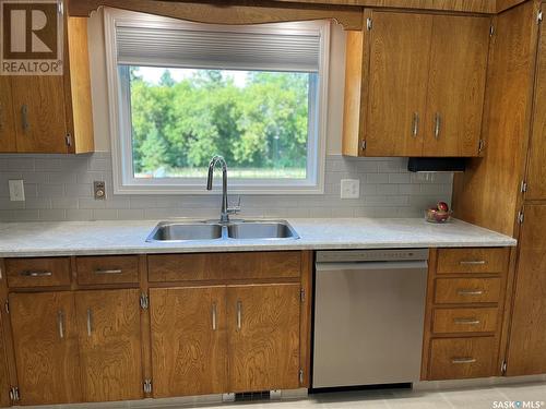 Pohler Acreage, Spalding, SK - Indoor Photo Showing Kitchen With Double Sink