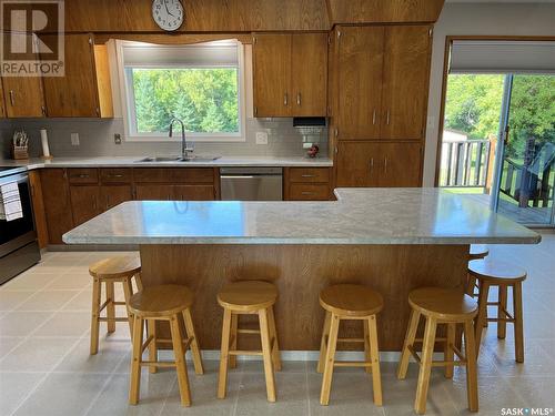 Pohler Acreage, Spalding, SK - Indoor Photo Showing Kitchen With Double Sink