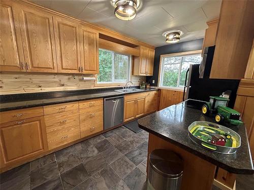 83031 308 Highway, Sprague, MB - Indoor Photo Showing Kitchen With Double Sink