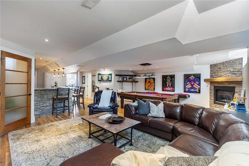 46 Sea Breeze Drive, Port Dover, ON - Indoor Photo Showing Living Room With Fireplace