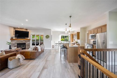 46 Sea Breeze Drive, Port Dover, ON - Indoor Photo Showing Living Room With Fireplace