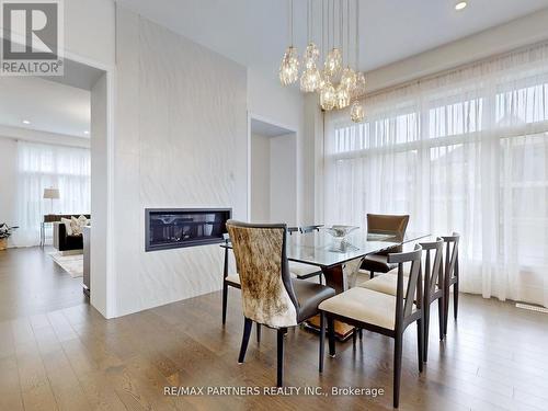 3 Read Street, Aurora, ON - Indoor Photo Showing Dining Room With Fireplace