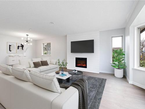 6231 Mcgirr Rd, Nanaimo, BC - Indoor Photo Showing Living Room With Fireplace