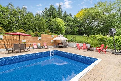 Perfect for those summer days! - 64 Terrace Drive, Dundas, ON - Outdoor With In Ground Pool With Deck Patio Veranda With Backyard