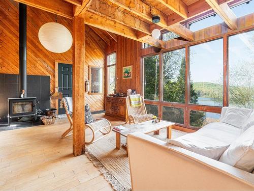 Living room - 394 Ch. De La Chapelle, La Minerve, QC - Indoor With Fireplace