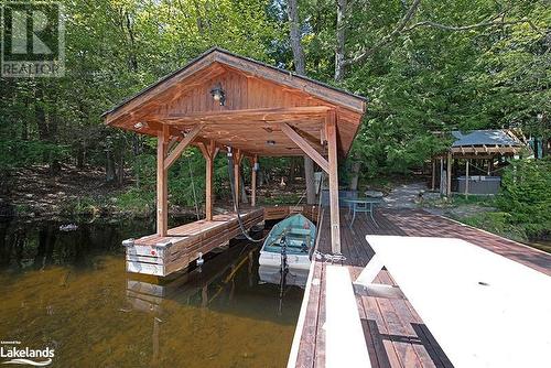 Boat Port view inside - 285 Huron Trail, Port Severn, ON - Outdoor With Backyard
