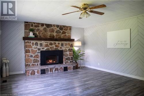 291 Huron Road, Red Bay, ON - Indoor Photo Showing Living Room With Fireplace