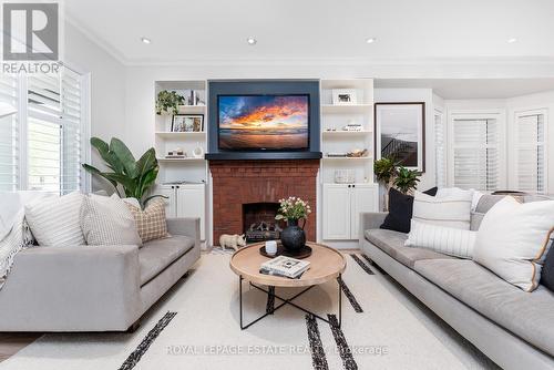 258 Willow Avenue S, Toronto, ON - Indoor Photo Showing Living Room With Fireplace
