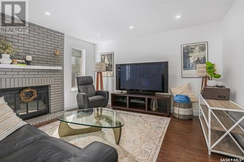 354 Marcotte Crescent, Saskatoon, SK - Indoor Photo Showing Living Room With Fireplace