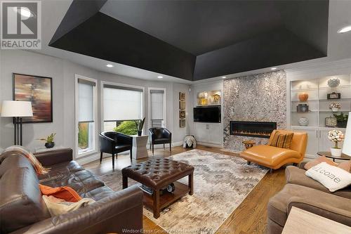 2260 Normandy Street, Lasalle, ON - Indoor Photo Showing Living Room With Fireplace