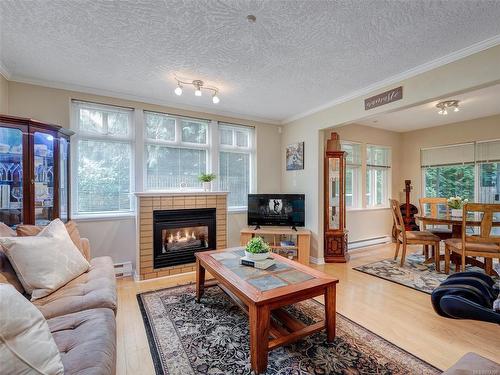 103-1663 Mckenzie Ave, Saanich, BC - Indoor Photo Showing Living Room With Fireplace