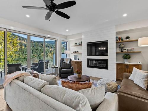 2424 Fairways Drive, Sun Peaks, BC - Indoor Photo Showing Living Room With Fireplace