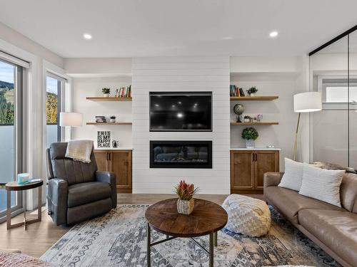 2424 Fairways Drive, Sun Peaks, BC - Indoor Photo Showing Living Room With Fireplace