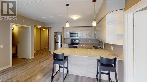 308 Lester Street Unit# 215, Waterloo, ON - Indoor Photo Showing Kitchen With Double Sink