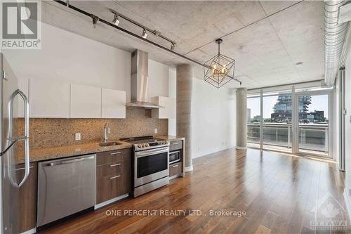 618 - 360 Mcleod Street, Ottawa, ON - Indoor Photo Showing Kitchen With Stainless Steel Kitchen With Upgraded Kitchen