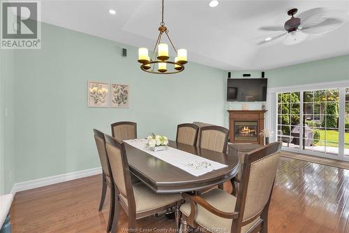 5968 Ballantrae Crescent, Windsor, ON - Indoor Photo Showing Dining Room With Fireplace