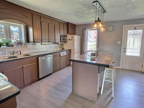 Kitchen - 50 Rue De L'Église, Saint-Félix-De-Dalquier, QC - Indoor Photo Showing Kitchen With Double Sink