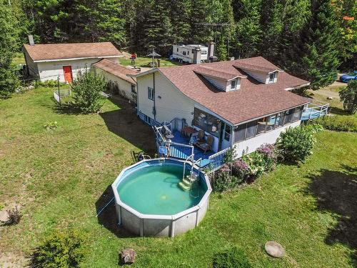 Aerial photo - 1150 Rg Sacacomie, Saint-Alexis-Des-Monts, QC - Outdoor With Above Ground Pool