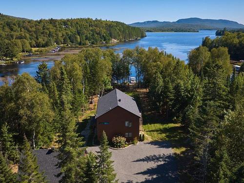 Aerial photo - 2088 Ch. Régimbald, Saint-Donat, QC - Outdoor With Body Of Water With View