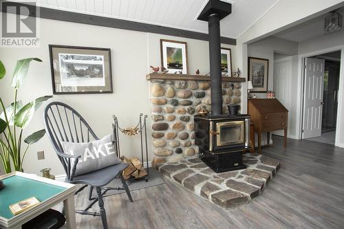 990 B Line Rd, St. Joseph Island, ON - Indoor With Fireplace