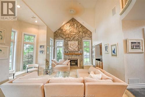 214 Crystal Bay Drive, Amherstburg, ON - Indoor Photo Showing Living Room With Fireplace