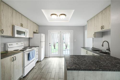 215 Strathearne Avenue, Hamilton, ON - Indoor Photo Showing Kitchen With Double Sink