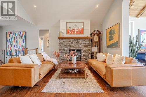 158 Mennill Drive, Springwater (Snow Valley), ON - Indoor Photo Showing Living Room With Fireplace