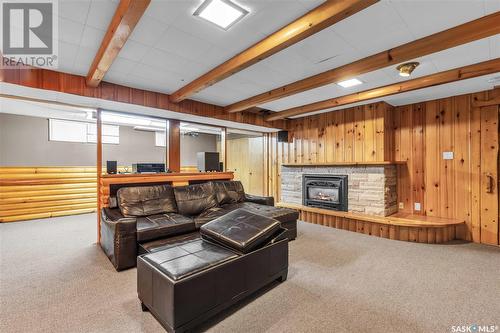 608 Leslie Avenue, Saskatoon, SK - Indoor Photo Showing Basement With Fireplace