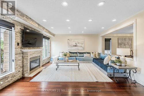 26 Porchlight Road, Brampton, ON - Indoor Photo Showing Living Room With Fireplace