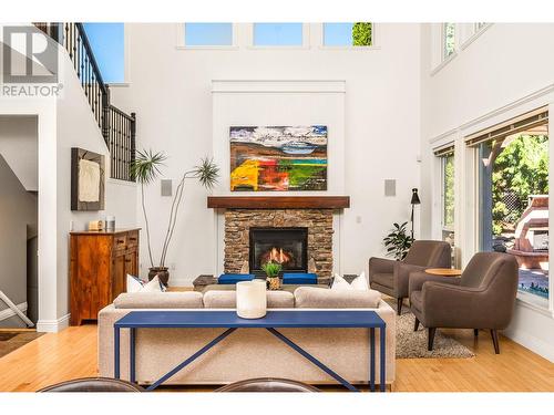 661 Mt. York Drive, Coldstream, BC - Indoor Photo Showing Living Room With Fireplace