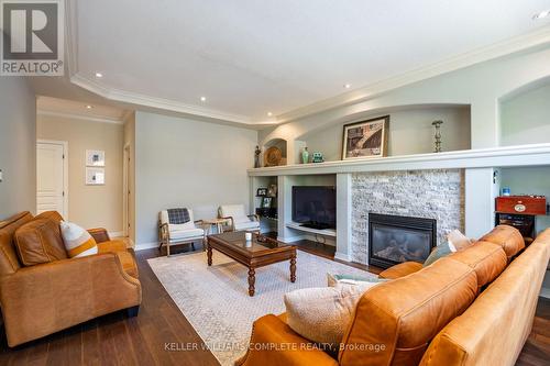 4 Oldmill Road, Hamilton, ON - Indoor Photo Showing Living Room With Fireplace