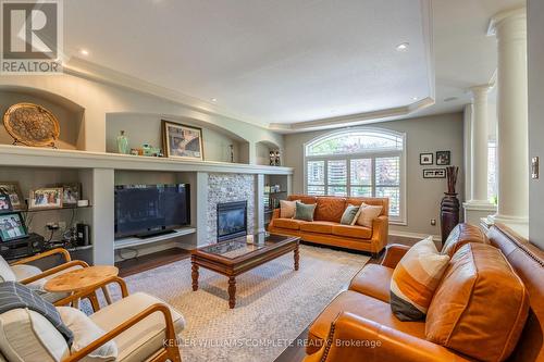 4 Oldmill Road, Hamilton, ON - Indoor Photo Showing Living Room With Fireplace