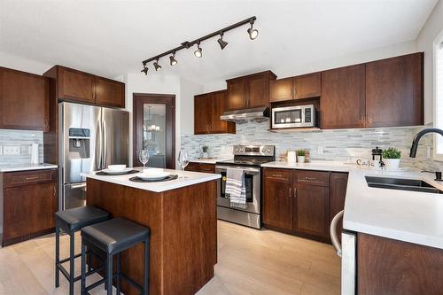 162 Purple Sage Crescent, Winnipeg, MB - Indoor Photo Showing Kitchen With Stainless Steel Kitchen With Double Sink With Upgraded Kitchen