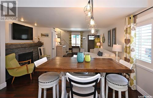 1339 2Nd Street, Estevan, SK - Indoor Photo Showing Dining Room With Fireplace