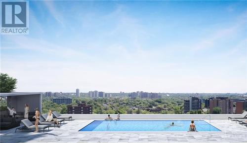 Rooftop swimming pool - 560 Rideau Street Unit#511, Ottawa, ON - Outdoor With In Ground Pool With View