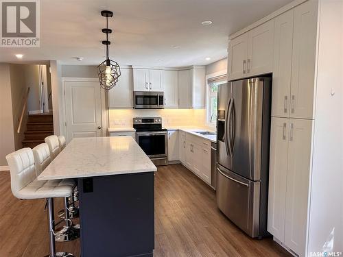 3 Hummingbird Bay, White City, SK - Indoor Photo Showing Kitchen With Stainless Steel Kitchen With Upgraded Kitchen