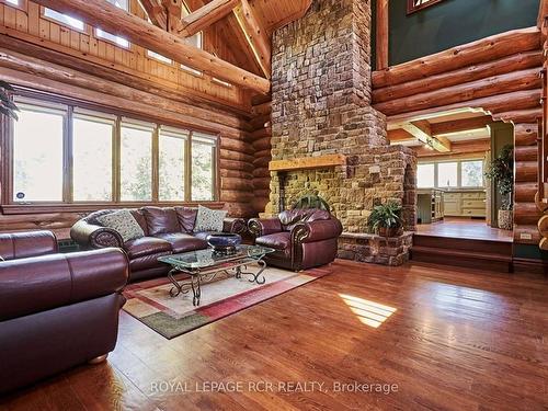 4985 Westney Rd, Pickering, ON - Indoor Photo Showing Living Room With Fireplace